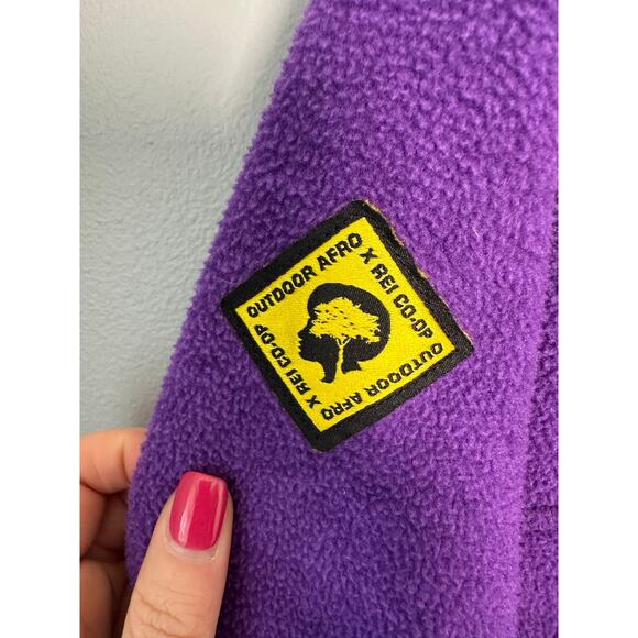 Outdoor Afro + REI Co-op Women 1XL Blue Purple Fleece Pullover Sweater - Picture 7 of 9